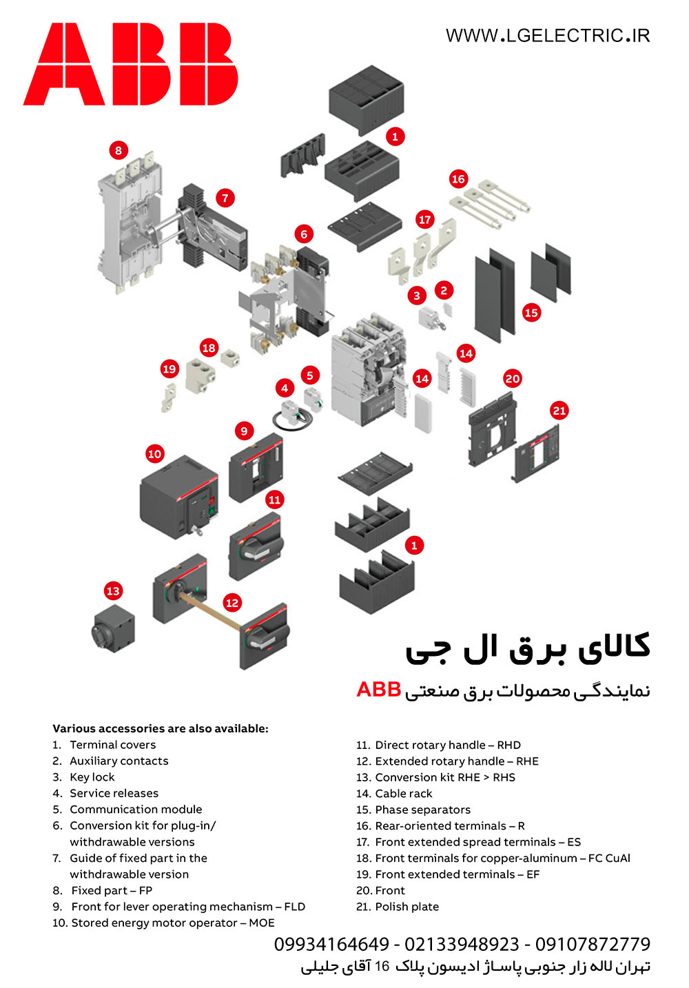 لوازم جانبی کلید اتوماتیک ABB